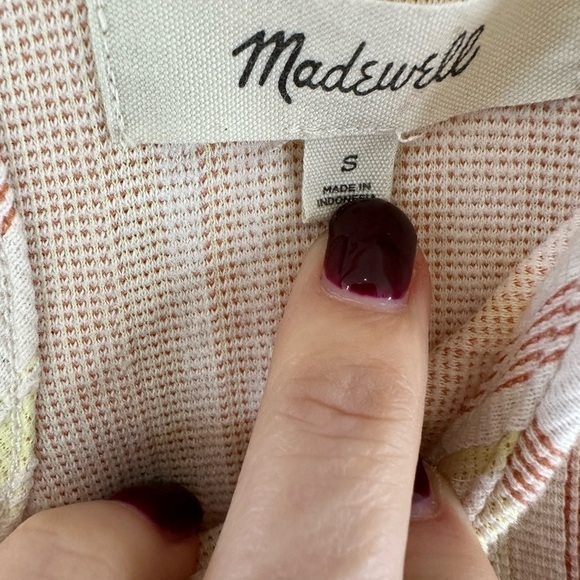 Madewell Textured Stripe Flutter Sleeve Top - Picture 10 of 12